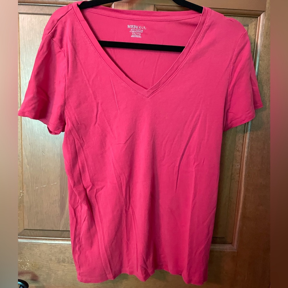 Red-ish Pink Cotton Short Sleeve Tshirt